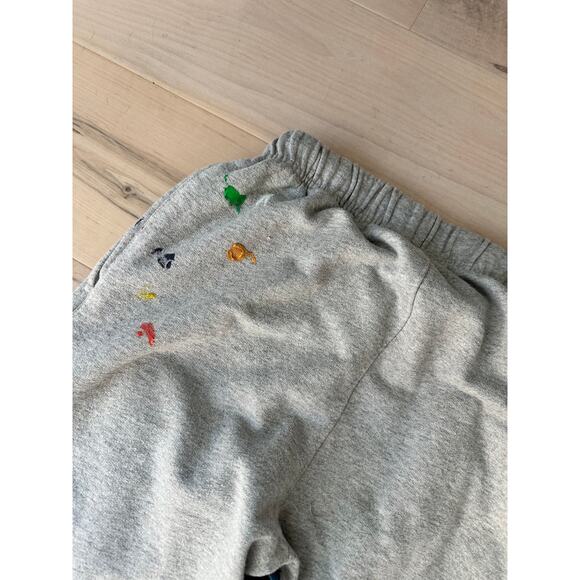 MNML Unisex Sweatpants Grey Size XS Flared Leg Paint Splatter High Waist - Picture 7 of 11